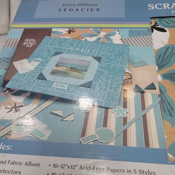 Leeza Gibbons Legacies Complete Scrapbook Kit Of 130 Pages Whimsical Teal - Picture 7 of 13